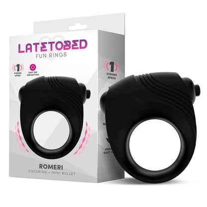 LATETOBED - ROMERI ANILLO + BALA VIBRADORA SILICONA NEGRO