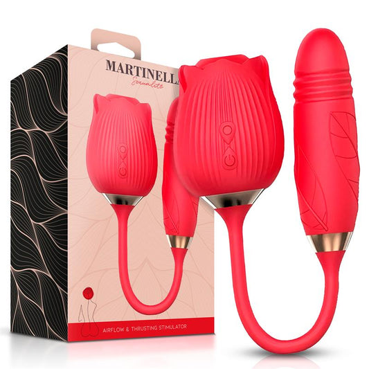 MARTINELLA - ROSA CON SUCCIÓN CON HUEVO CON THRUSTING USB