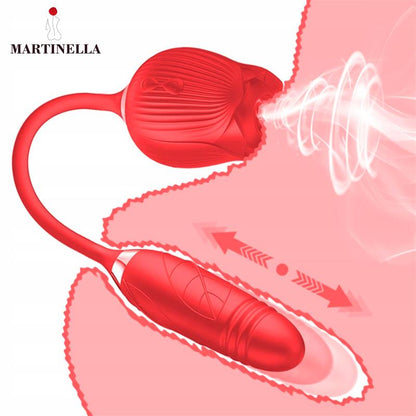 MARTINELLA - ROSA CON SUCCIÓN CON HUEVO CON THRUSTING USB