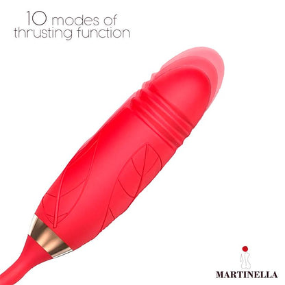 MARTINELLA - ROSA CON SUCCIÓN CON HUEVO CON THRUSTING USB
