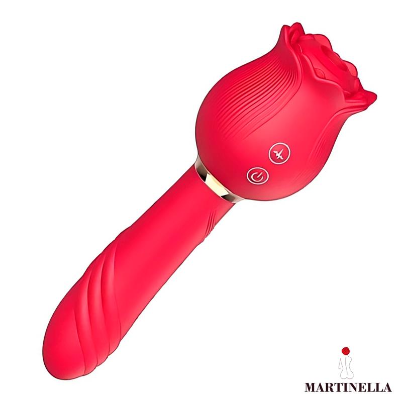 MARTINELLA - ROSA CON SUCCION Y VIBRADOR 2 EN 1
