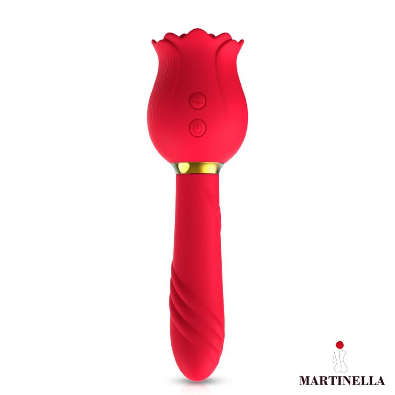 MARTINELLA - ROSA CON SUCCION Y VIBRADOR 2 EN 1
