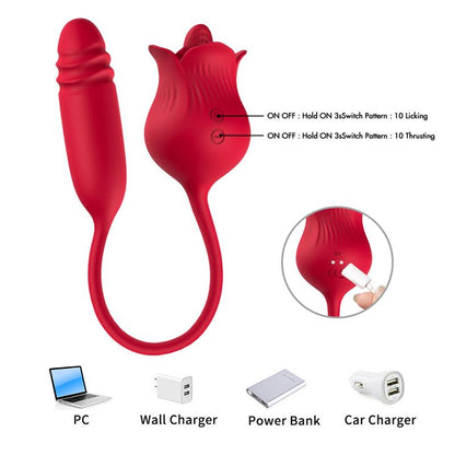 URBAN SKY - ROSA VIBRADORA CON LICKING Y THRUSTING USB