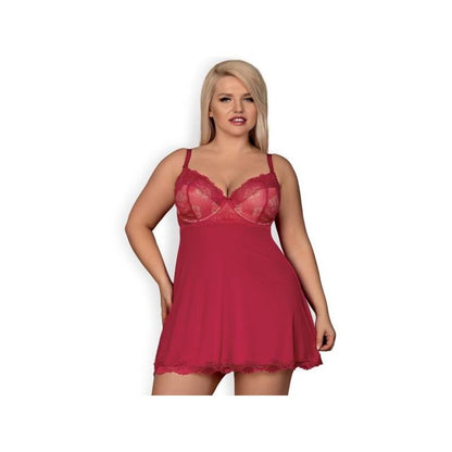 OBSESSIVE - ROSALYNE BABYDOLL Y TANGA ROJO TALLA S/M