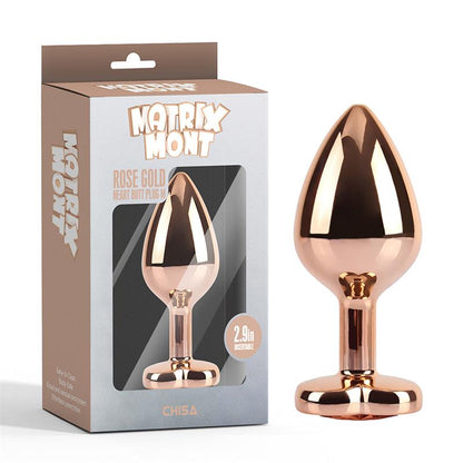 CHISA - ROSE GOLD HEART PLUG ANAL JOYA CORAZÓN EN EL BASE TALLA M