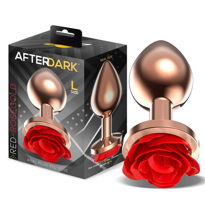 AFTERDARK - ROSE PLUG ANAL ORO ROSA BASE DE ROSA ROJA TALLA L