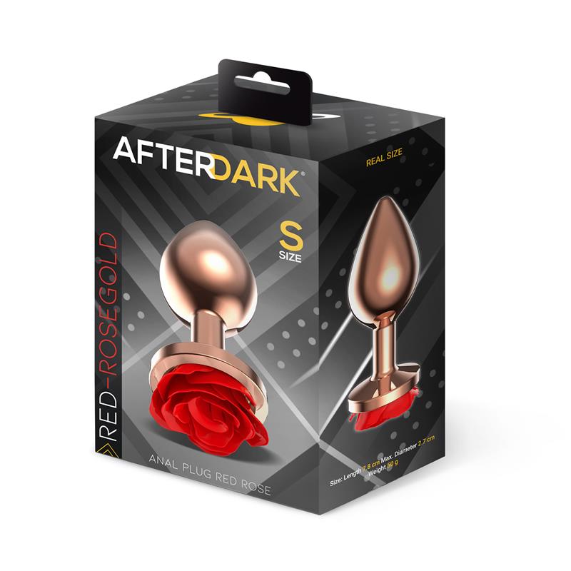 AFTERDARK - ROSE PLUG ANAL ORO ROSA ROSA ROJA EN LA BASE TALLA S