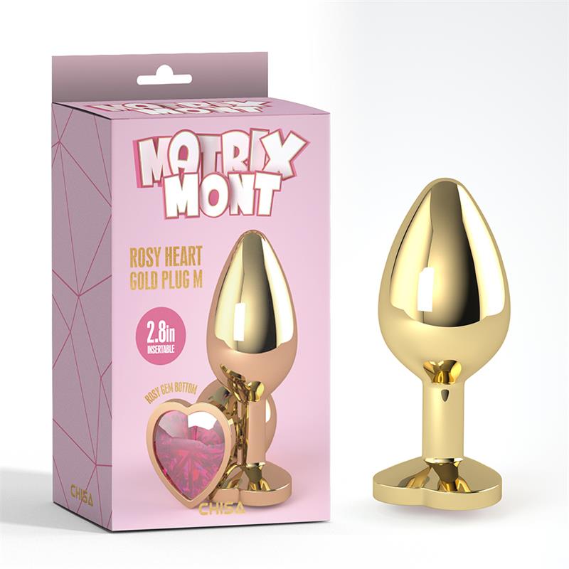 CHISA - ROSY HEART PLUG ANAL DORADO CON JOYA TALLA M