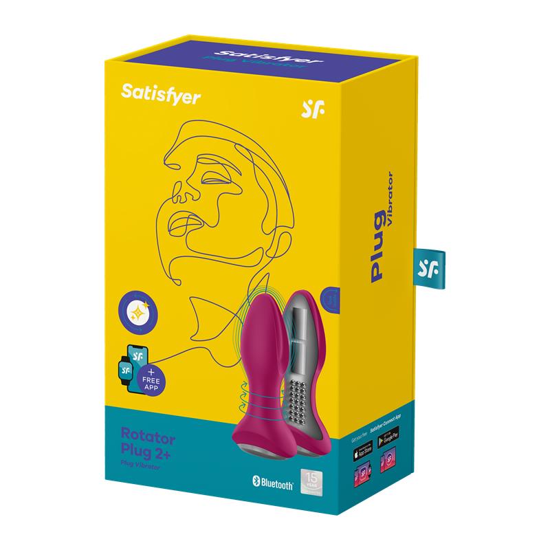 SATISFYER - ROTATOR PLUG 2+ PLUG ANAL CON APP USB FUCHSIA