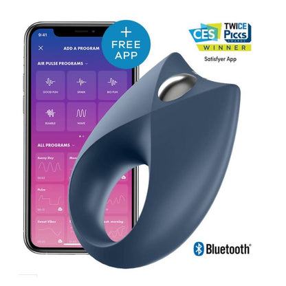 SATISFYER - ROYAL ONE ANILLO VIBRADOR CON APP AZUL