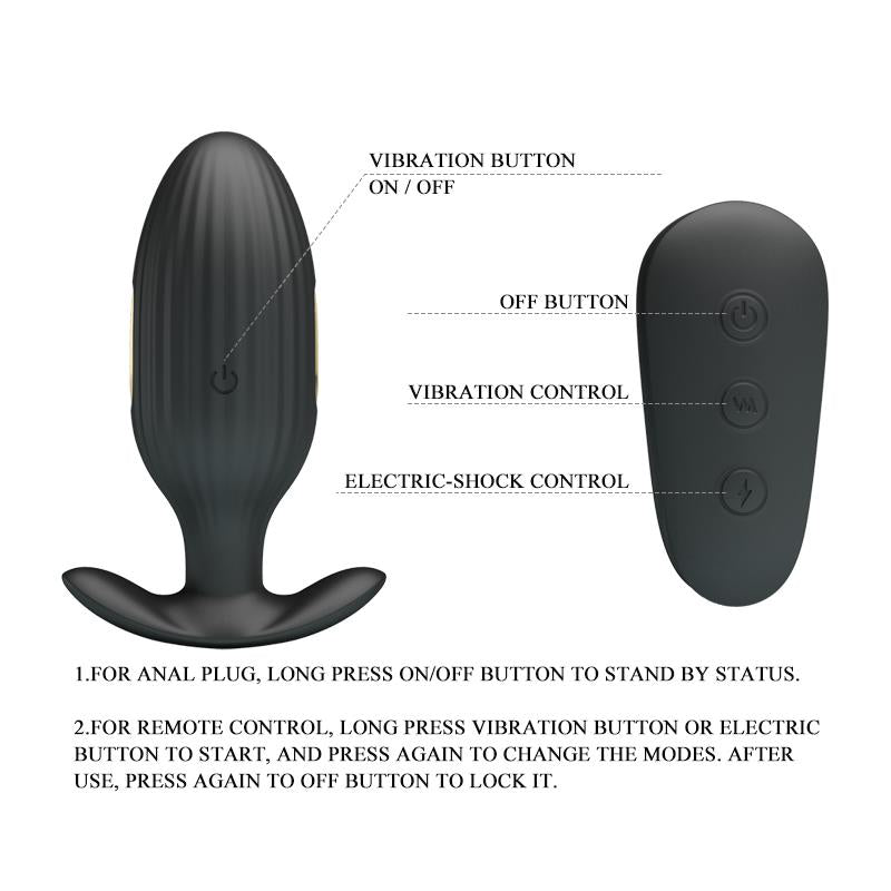 PRETTYLOVE - ROYAL PLEASURE PLUG ANAL CON ELECTRO ESTIMULACIÓN USB
