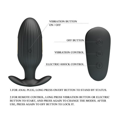 PRETTYLOVE - ROYAL PLEASURE PLUG ANAL CON ELECTRO ESTIMULACIÓN USB