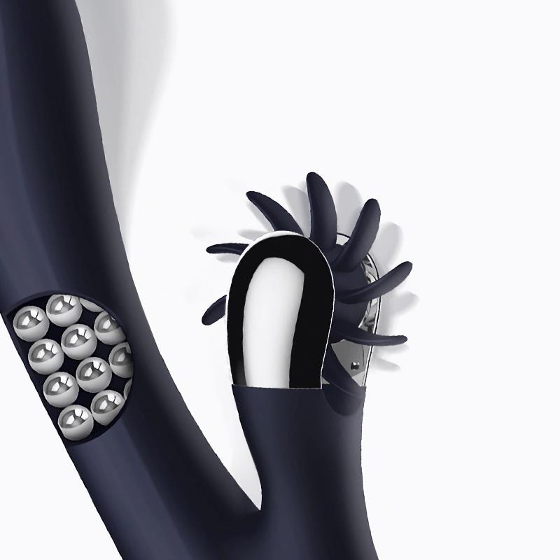 INTOYOU - ROYALSPACE VIBRADOR CON LENGUAS ESTIMULADORAS Y BOLAS INTERNAS 360º AZUL