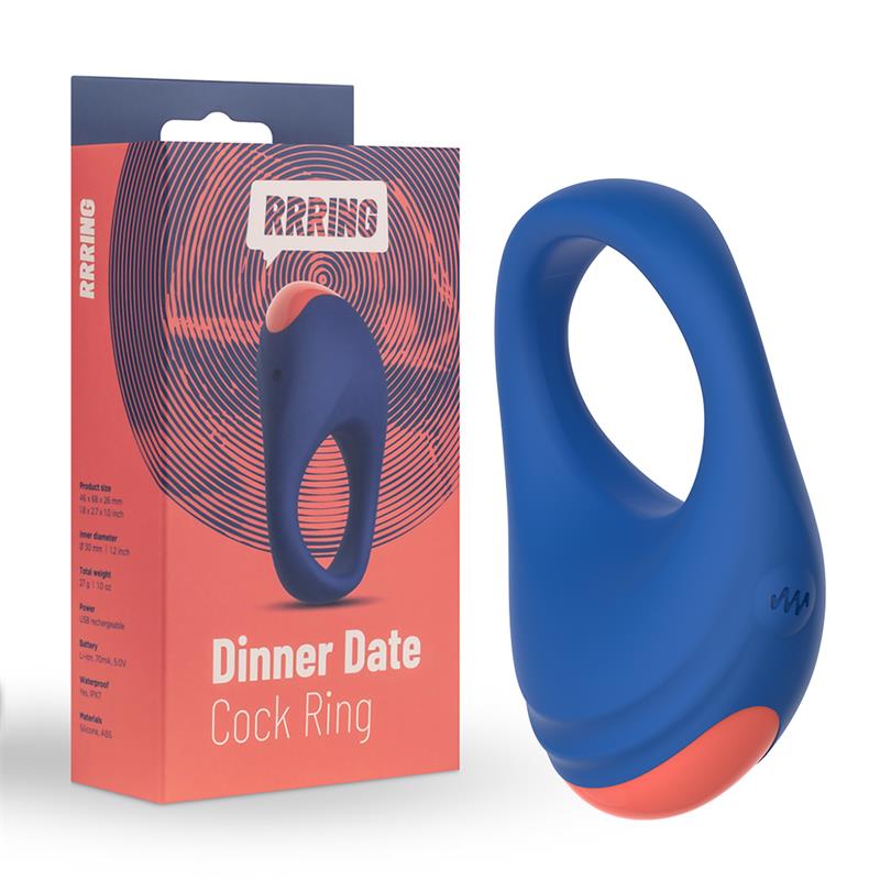 FEELZTOYS - RRING DINNER DATE ANILLO PARA EL PENE CON VIBRACIÓN USB SILICONA