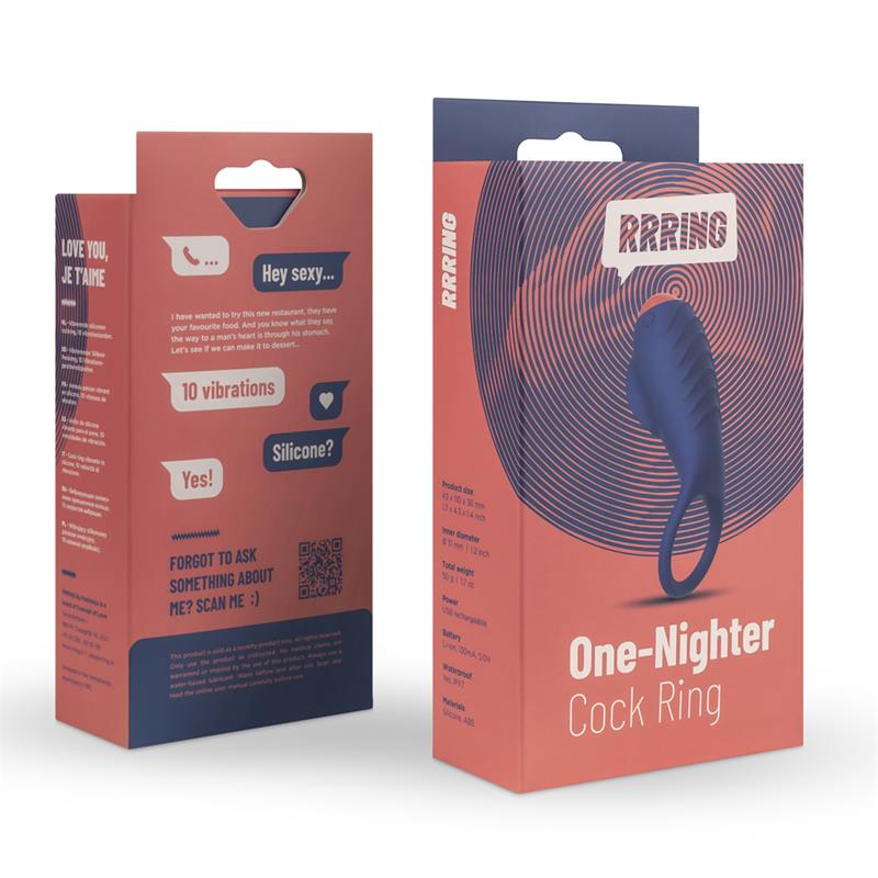 FEELZTOYS - RRING ONE NIGHTER ANILLO PARA EL PENE CON VIBRACIÓN USB SILICONA