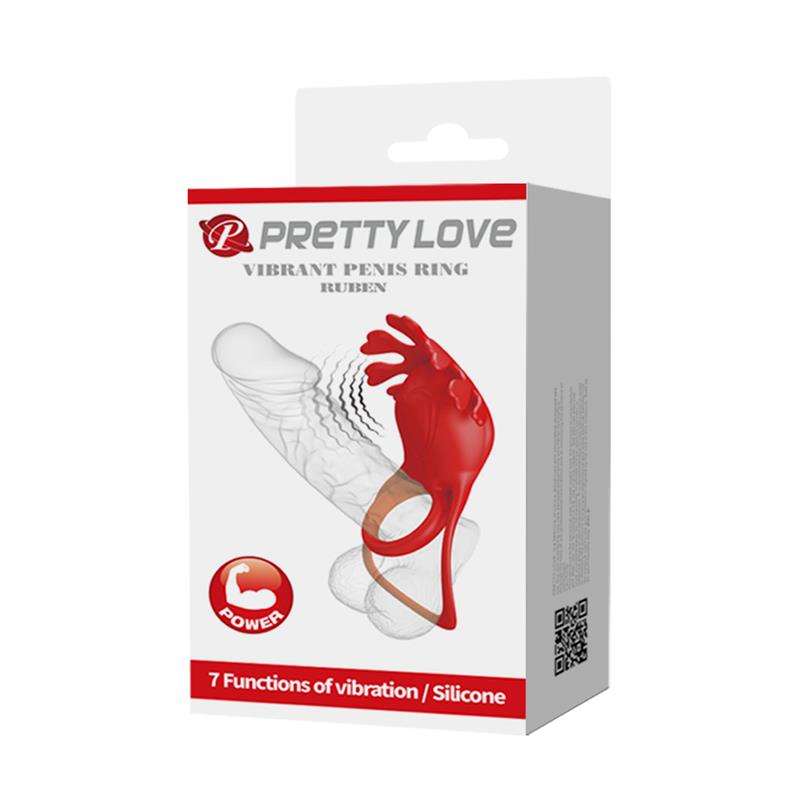 PRETTYLOVE - RUBEN ANILLO PARA EL PENE CON VIBRACIÓN USB