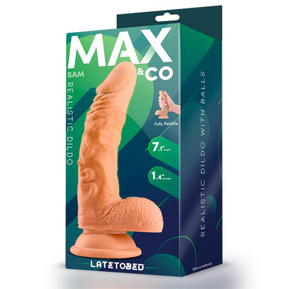 MAX & CO - SAM DILDO REALISTA CON TESTÍCULOS 7.1 NATURAL