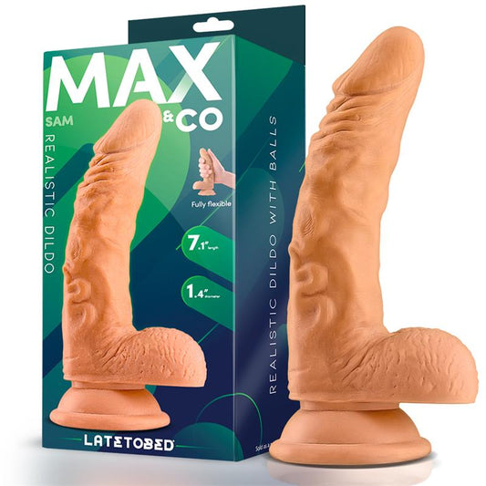 MAX & CO - SAM DILDO REALISTA CON TESTÍCULOS 7.1 NATURAL