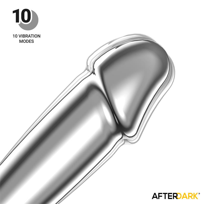 AFTERDARK - SARMY PLUG ANAL CROMADO CON VIBRACIÓN USB MAGNÉTICO TALLA M