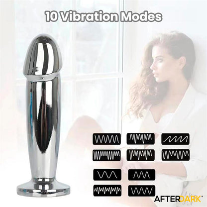 AFTERDARK - SARMY PLUG ANAL CROMADO CON VIBRACIÓN USB MAGNÉTICO TALLA M