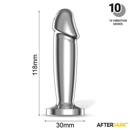 AFTERDARK - SARMY PLUG ANAL CROMADO CON VIBRACIÓN USB MAGNÉTICO TALLA M