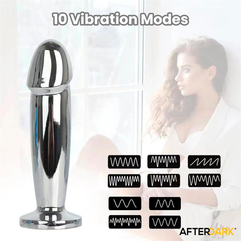 AFTERDARK - SARMY PLUG ANAL CROMADO CON VIBRACIÓN USB MAGNÉTICO TALLA S