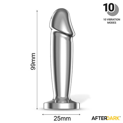 AFTERDARK - SARMY PLUG ANAL CROMADO CON VIBRACIÓN USB MAGNÉTICO TALLA S