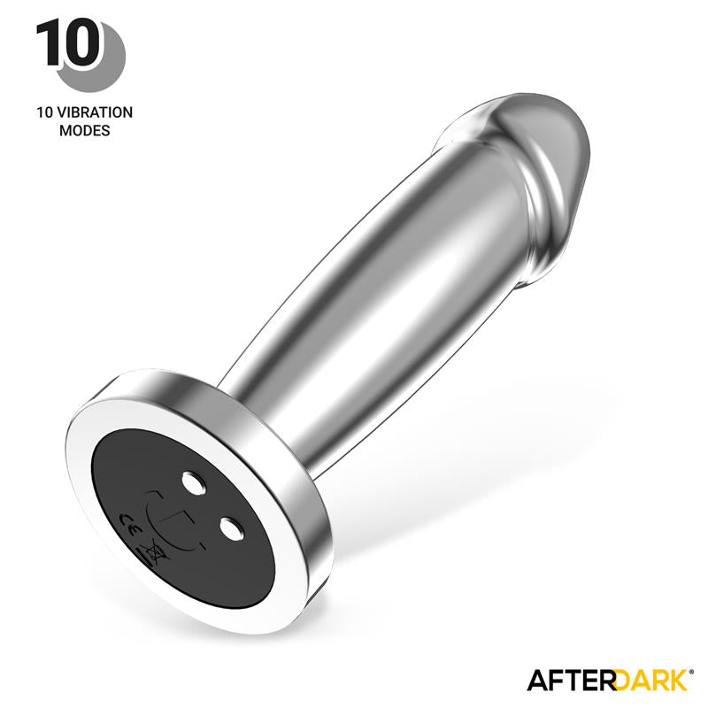 AFTERDARK - SARMY PLUG ANAL CROMADO CON VIBRACIÓN USB MAGNÉTICO TALLA S