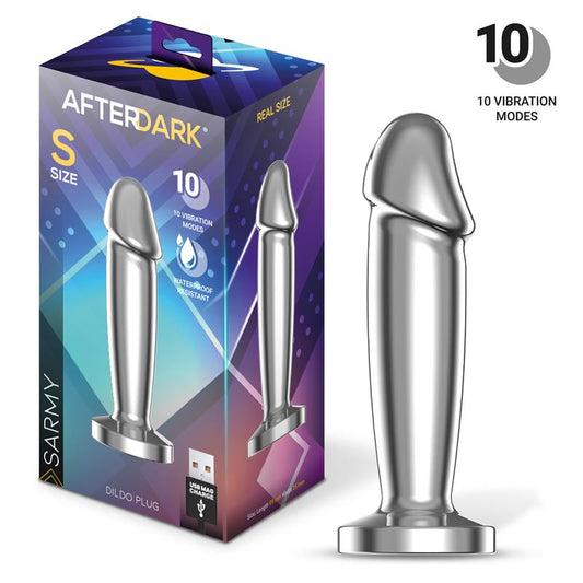 AFTERDARK - SARMY PLUG ANAL CROMADO CON VIBRACIÓN USB MAGNÉTICO TALLA S