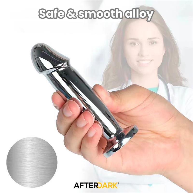 AFTERDARK - SARMY PLUG ANAL CROMADO CON VIBRACIÓN USB MAGNÉTICO TALLA S
