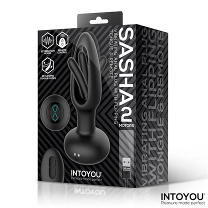 INTOYOU - SASHA PLUG CON VIBRACIÓN Y LENGUA FLIPPING YCONTROL REMOTO