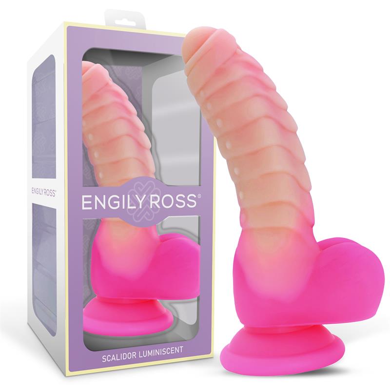 DILDOX BY ENGILY ROSS - SCALIDOR DILDO UNICORN BRILLA EN LA OSCURIDAD SILICONA LÍQUIDA 18 CM