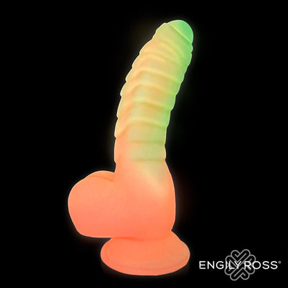 DILDOX BY ENGILY ROSS - SCALIDOR DILDO UNICORN BRILLA EN LA OSCURIDAD SILICONA LÍQUIDA 18 CM