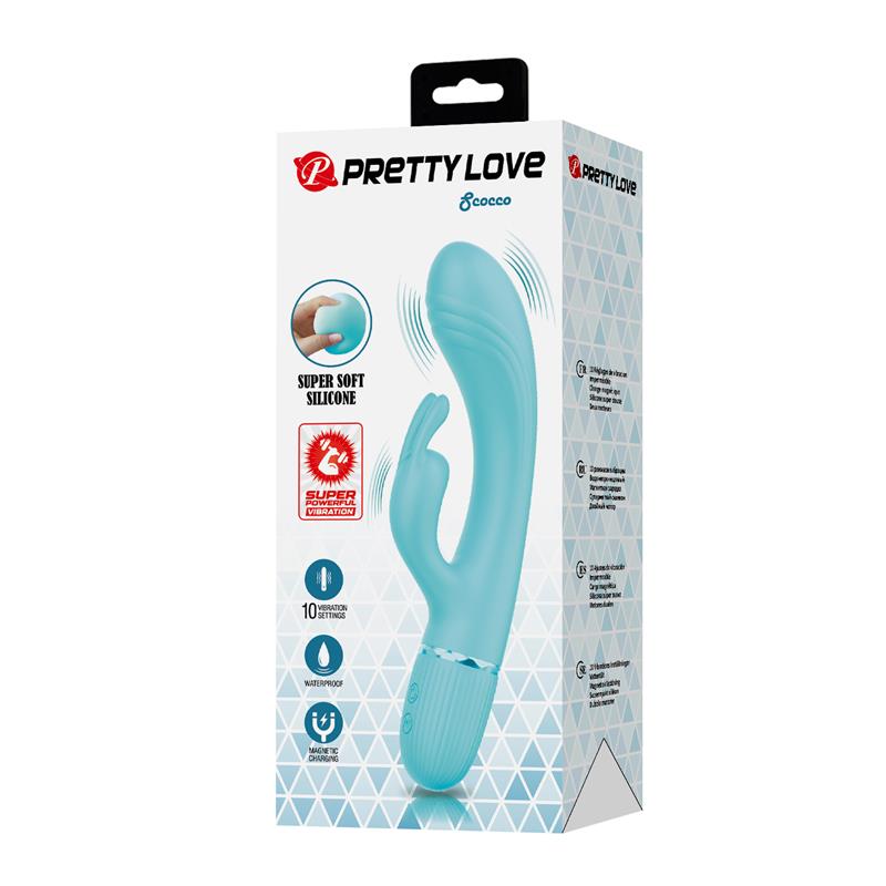 PRETTYLOVE - SCOCCO VIBRADOR CON RABBIT TURQUESA