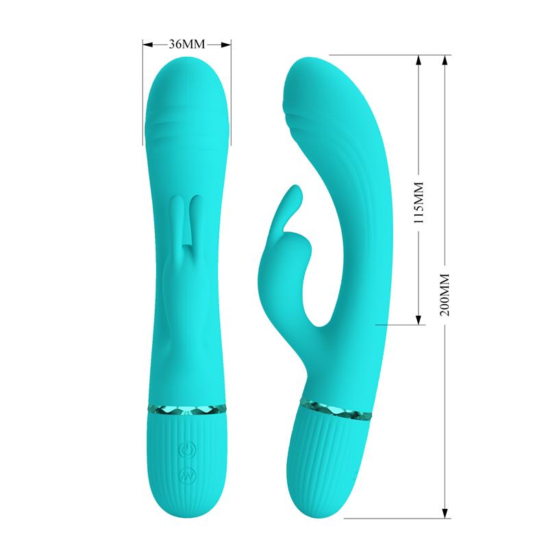 PRETTYLOVE - SCOCCO VIBRADOR CON RABBIT TURQUESA