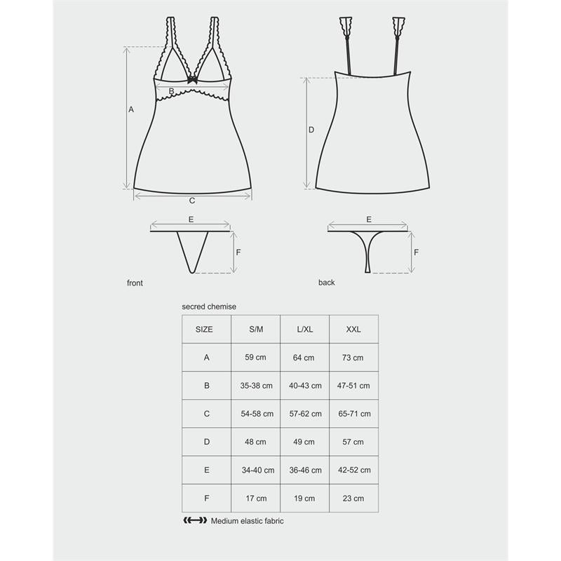 OBSESSIVE - SECRED CHEMISE Y TANGA COLOR