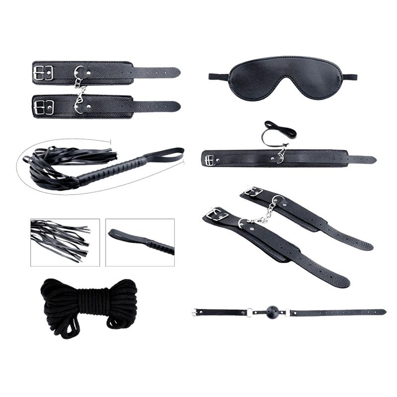 ALIVE - SECRET DESIRES BLACK KIT DE 8 PIEZAS BDSM