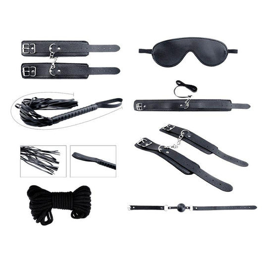 ALIVE - SECRET DESIRES BLACK KIT DE 8 PIEZAS BDSM
