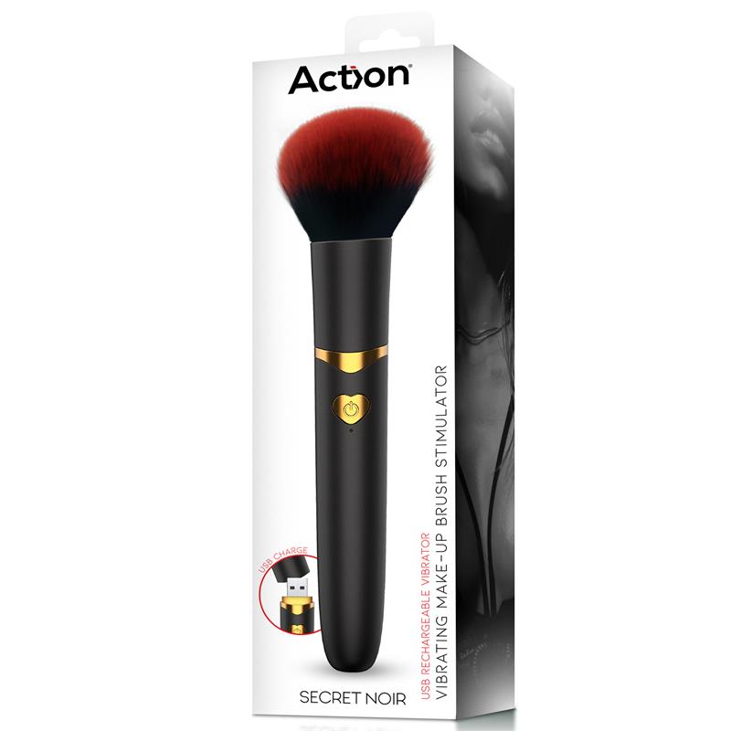 ACTION - SECRET NOIR ESTIMULADOR BROCHA DE MAQUILLAJE CON VIBRACIÓN NEGRO