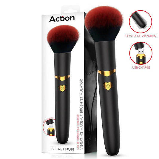 ACTION - SECRET NOIR ESTIMULADOR BROCHA DE MAQUILLAJE CON VIBRACIÓN NEGRO