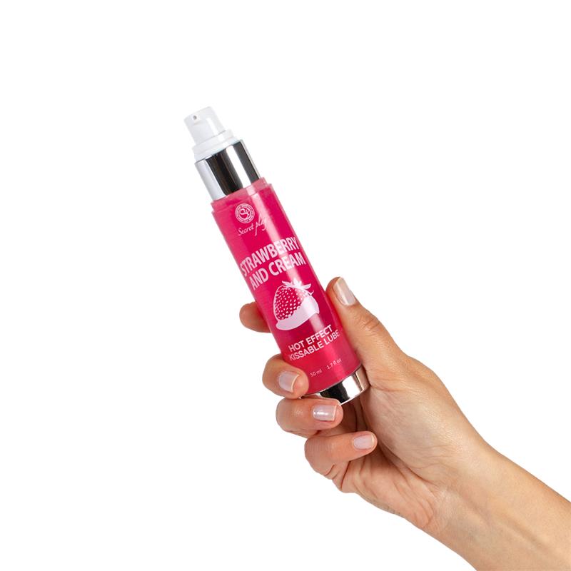 SECRET PLAY - LUBRICANTE EFECTO CALOR FRESAS CON NATA 50 ML