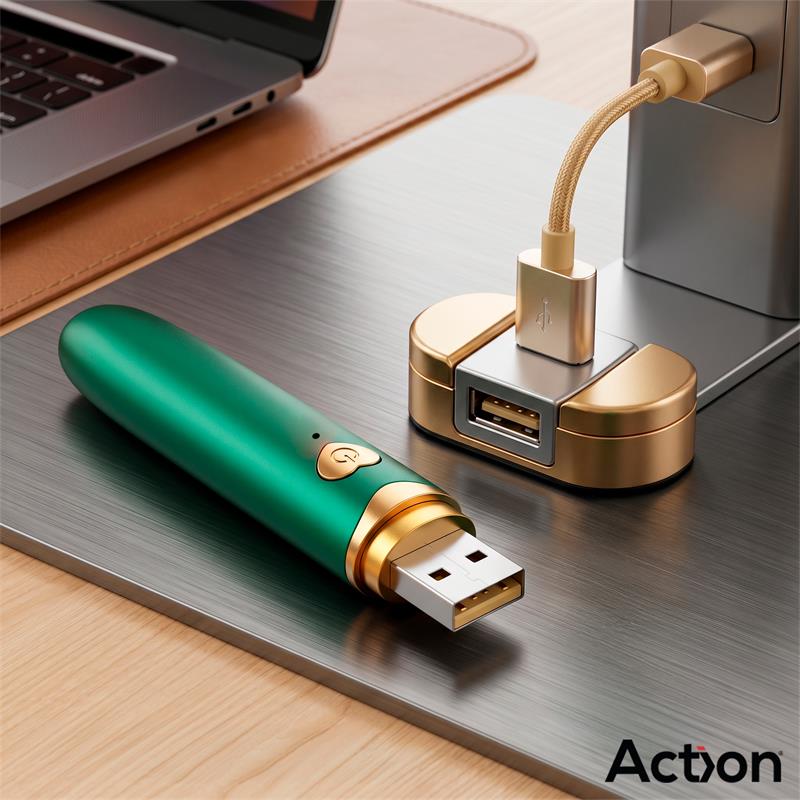 ACTION - SECRET VERT ESTIMULADOR BROCHA DE MAQUILLAJE CON VIBRACIÓN VERDE