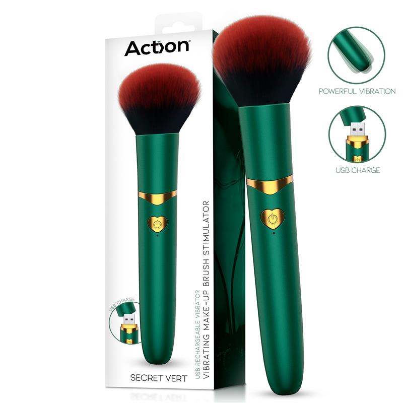 ACTION - SECRET VERT ESTIMULADOR BROCHA DE MAQUILLAJE CON VIBRACIÓN VERDE
