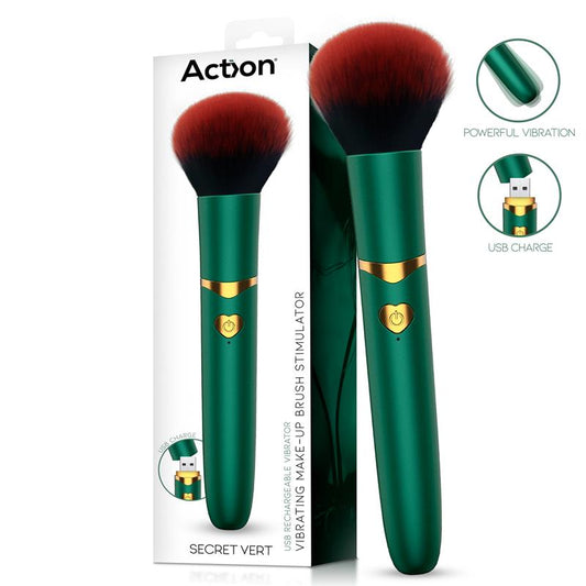 ACTION - SECRET VERT ESTIMULADOR BROCHA DE MAQUILLAJE CON VIBRACIÓN VERDE