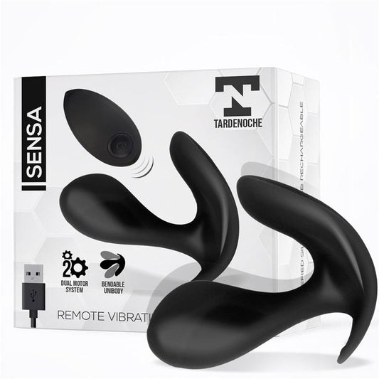 TARDENOCHE - SENSA ESTIMULADOR CONTROL REMOTO USB SILICONA LÍQUIDA NEGRO