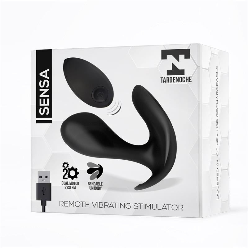 TARDENOCHE - SENSA ESTIMULADOR CONTROL REMOTO USB SILICONA LÍQUIDA NEGRO