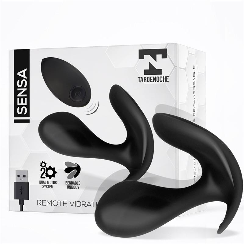 TARDENOCHE - SENSA ESTIMULADOR CONTROL REMOTO USB SILICONA LÍQUIDA NEGRO