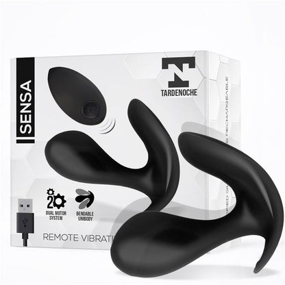 TARDENOCHE - SENSA ESTIMULADOR CONTROL REMOTO USB SILICONA LÍQUIDA NEGRO