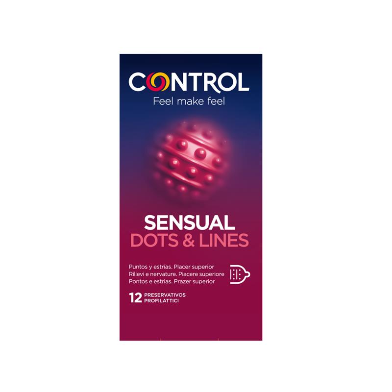 CONTROL - SENSUAL DOTS & LINES - PUNTEADOS 12 UDS