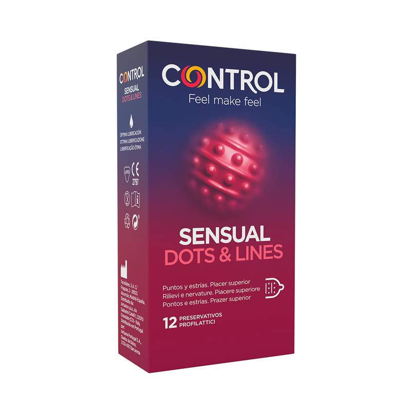 CONTROL - SENSUAL DOTS & LINES - PUNTEADOS 12 UDS